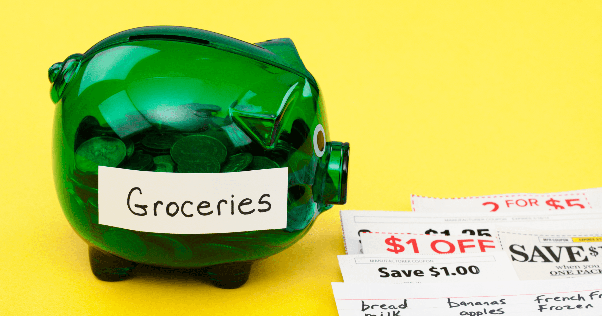 man comparing prices to save money on groceries